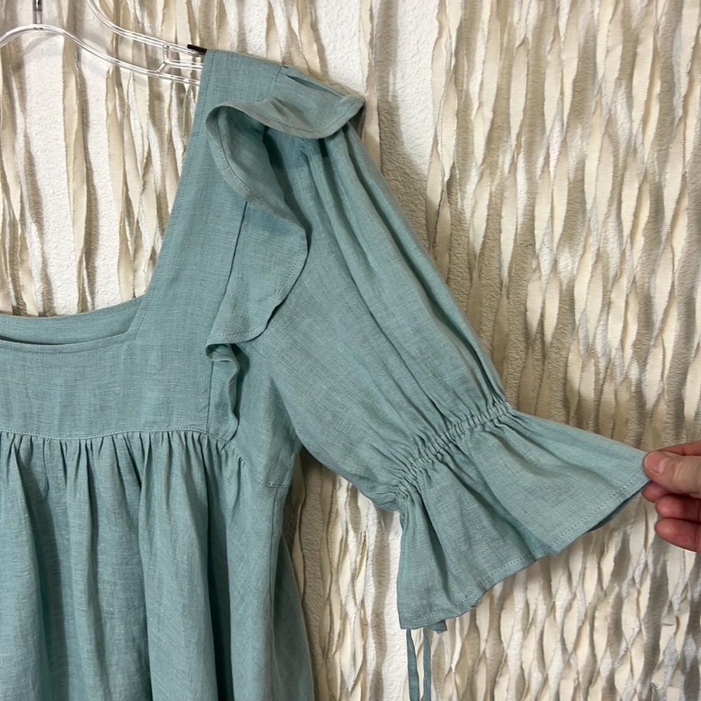 Spell Mint Green Ruffled Mini Dress - Picture 7 of 14